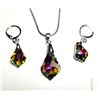 Image 1 : 28)  RAINBOW  BAROQUE CUT CRYSTAL DROP