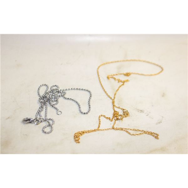 TWO SILVER .925 NECKLACES 18"