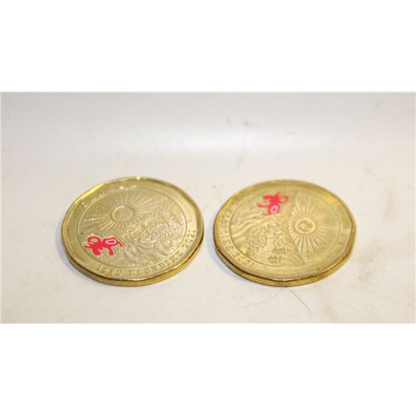 2X 1898-2021 KLONDIKE $1 COINS