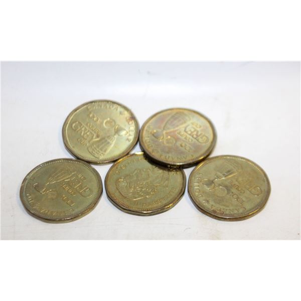 5X 2012 GRAY CUP LOONIES 100TH ANNIVERSARY