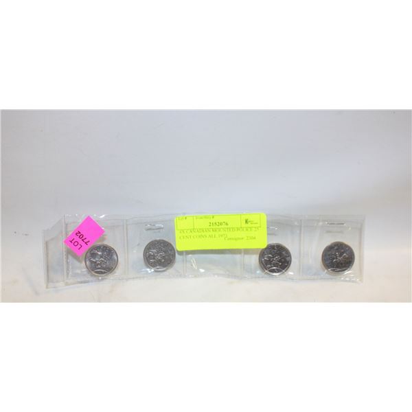 4X CANADIAN MOUNTED POLICE 25 CENT COINS ALL 1973