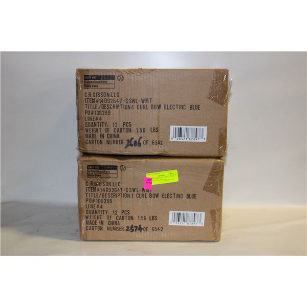 CARTON 1.56LBS OF 12 PCS CURLY BOW ELECTRIC BLUE F
