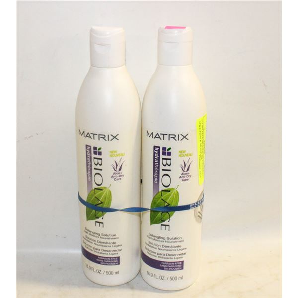 (2) MATRIX BIOLAGE DETANGLING SOLUTION & MOISTURE