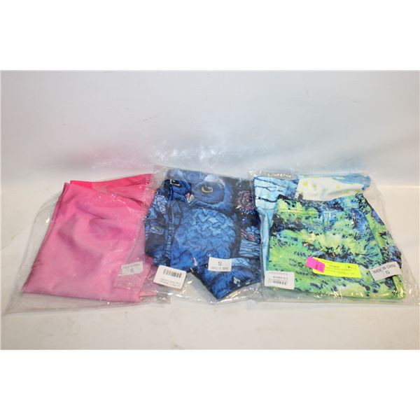 3 LADIES SMALL NEW LEGGING PANTS TOGETHER-ESTATE