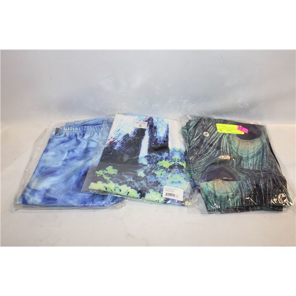 3 LADIES SMALL NEW LEGGING PANTS TOGETHER-ESTATE