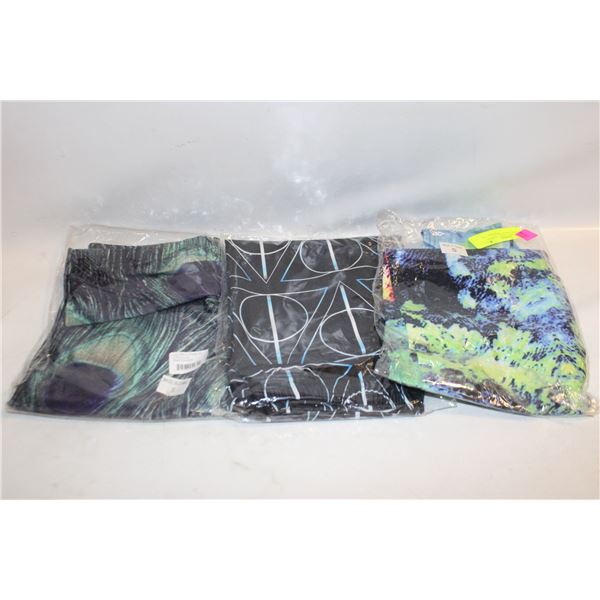 3 LADIES SMALL NEW LEGGING PANTS TOGETHER-ESTATE