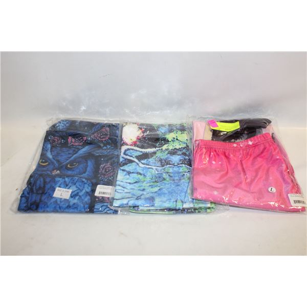 3 LADIES LARGE NEW LEGGING PANTS TOGETHER-ESTATE