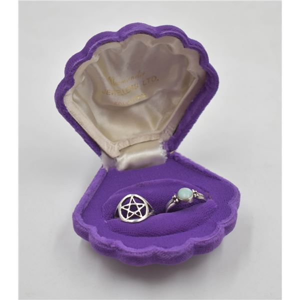 2 VTG STER SILV RINGS-4.33 G'S -SIZES 6 & 5-1/4