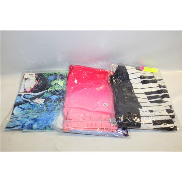 3 LADIES MEDIUM NEW LEGGING PANTS TOGETHER-ESTATE