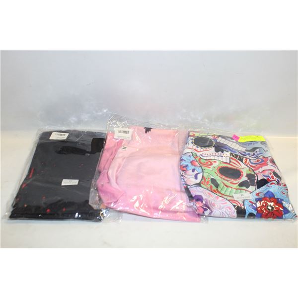 3 LADIES MEDIUM NEW LEGGING PANTS TOGETHER-ESTATE