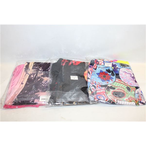3 LADIES MEDIUM NEW LEGGING PANTS TOGETHER-ESTATE