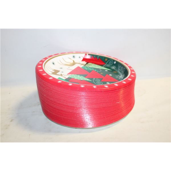 100PK XMAS PLATES 10.25"
