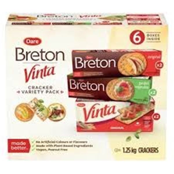 1.25KG DARE BRENTON VINTA CRACKERS 6PK VAREITY