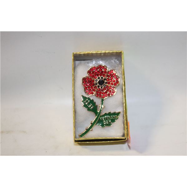 NEW POPPY BROOCH COMMEMORATING