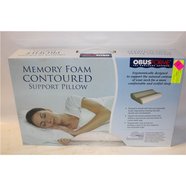 OBUS FORME MEMORY FOAM SUPPORT PILLOW- NEW IN BOX