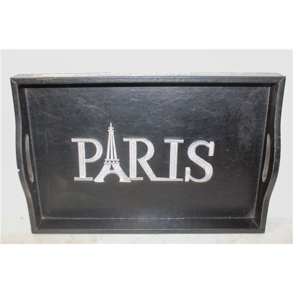 DECORATIVE LEATHER "PARIS" SERVING TRAY