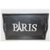 Image 1 : DECORATIVE LEATHER "PARIS" SERVING TRAY