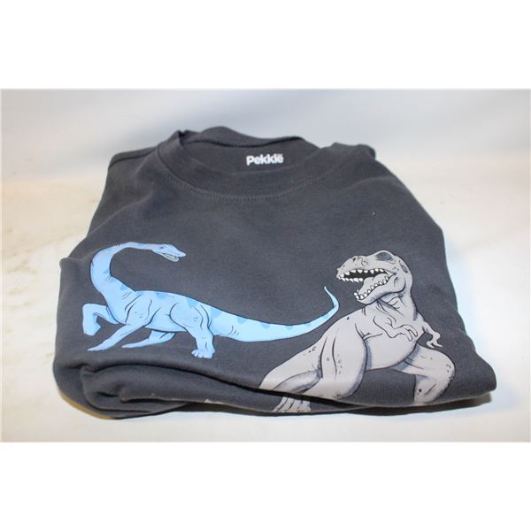 NEW PEKKLE SIZE 6 GREY DINOSAUR SHIRT