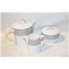 Image 1 : PORCELAIN "SPUN CHARCOAL" TEAPOT W/CREAM/SUGAR