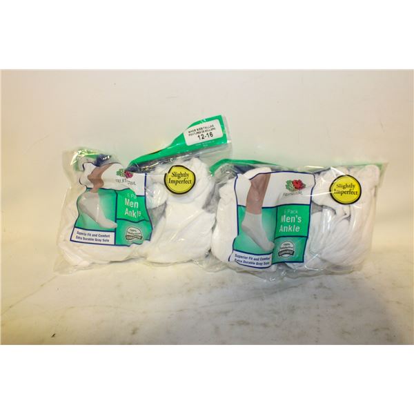 2PKS W/12PRS OF MENS FRUIT OF THE LOOM SOCKS