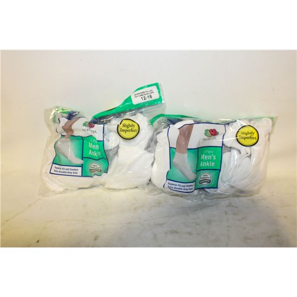 2PKS W/12PRS OF MENS FRUIT OF THE LOOM SOCKS