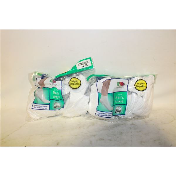 2PKS W/12PRS OF MENS FRUIT OF THE LOOM SOCKS