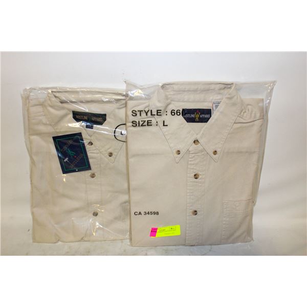 NEW MEN'S SHIRTS 2 NATURAL SIZE L
