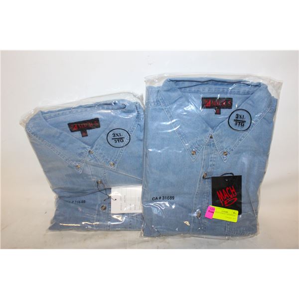 NEW MEN'S SHIRTS 2 DENIM SIZE 3XL