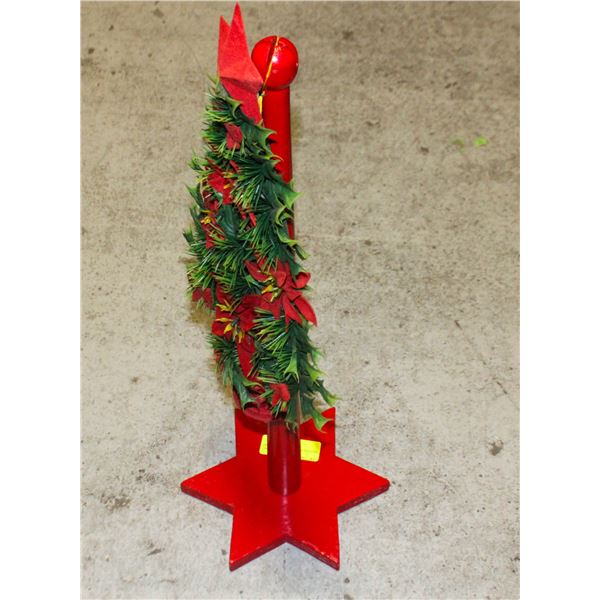 VINTAGE FLOCKED TREE ON STAND