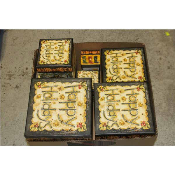 VINTAGE "BOBS" STACKABLE BOXES- LOT OF 7