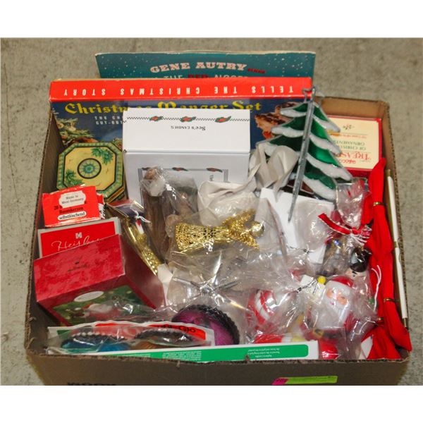 VINTAGE CHRISTMAS ITEMS- BOX LOT ASSORTED
