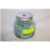 Image 1 : GREEN GLASS STORAGE JAR- 1 KG VOLUME