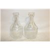 Image 1 : CARVED GLASS JUICE CARAFES- SET OF 2