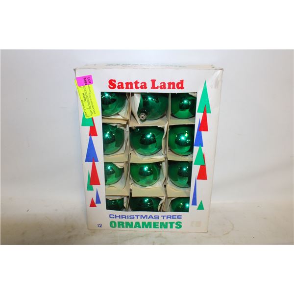 VINTAGE MERCURY GLASS BALL ORNAMENTS IN BOX