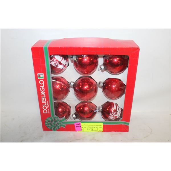 VINTAGE MERCURY GLASS BALL ORNAMENTS IN BOX