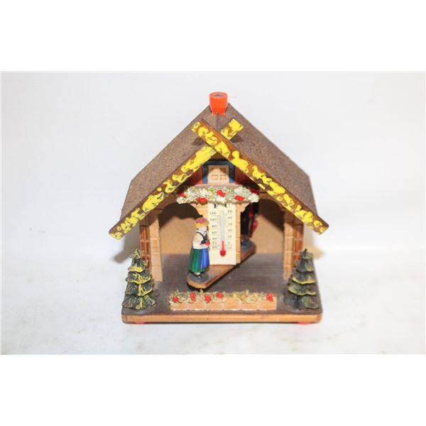 VINTAGE WEST GERMAN WOOD WEATHER STATION