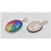 Image 1 : #226-NATURAL RAINBOW SOLAR QZ & ROSE QZ PENDANT