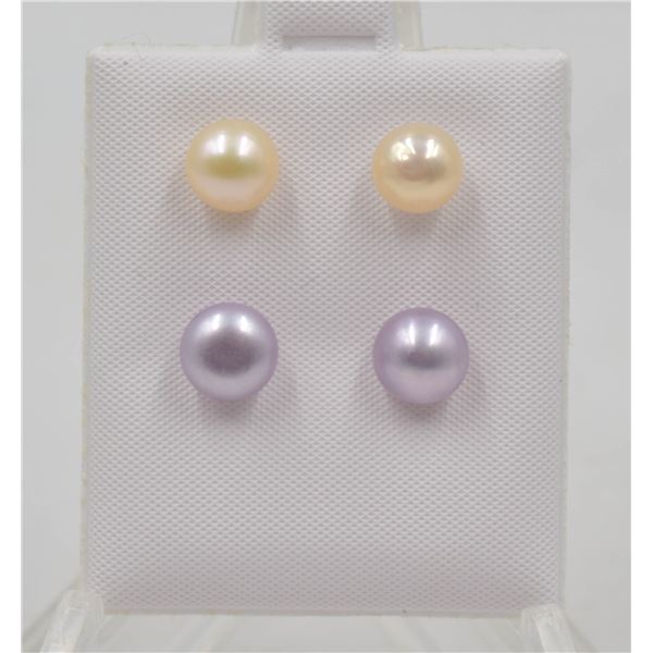 #157-NATURAL AKOYA PEARL STUD EARRING 2PAIR