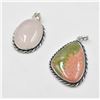 Image 1 : #237 NATURAL UNAKITE & ROSE QUARTZ PENDANT