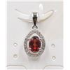 Image 1 : #191-NATURAL RED GARNET & CZ PENDANT