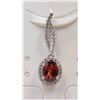 Image 1 : #186-NATURAL RED GARNET & CZ PENDANT
