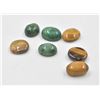 Image 1 : #21-NATURAL TIGER EYE & EMERALD GEMSTONES 70.10CT