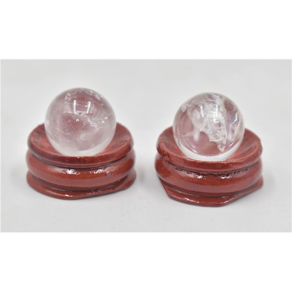 #57-NATURAL CLEAR QUARTZ SPHERE BALL +STAND
