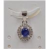 Image 3 : #200-NATURAL BLUE SAPPHIRE  & CZ PENDANT