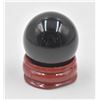 Image 1 : #53- NATURAL BLACK OBSIDIAN SPHERE BALL +STAND