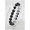 Image 1 : #93- NATURAL BLACK OBSIDIAN BEAD BRACELET 10MM/75"