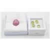 Image 1 : #151-NATURAL RED RUBY 13.70CT/GREEN PERIDOT 3.05CT