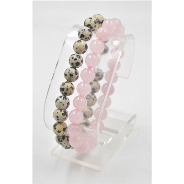 #115-NATURAL PINK ROSE QUARTZ & JASPER SPORT