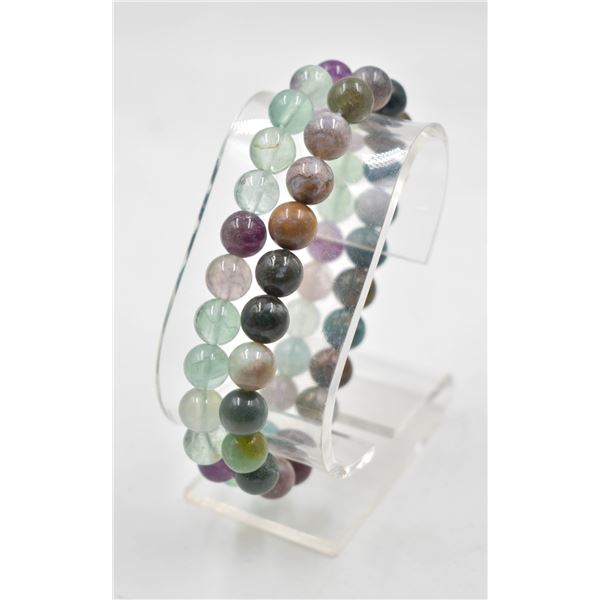 #105-NATURAL INDIAN AGATE &MULTI-COLOUR  FLOURITE