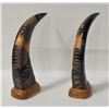 Image 2 : VINTAGE HAND CARVED BUFFALO HORN SCULPTURE (2)